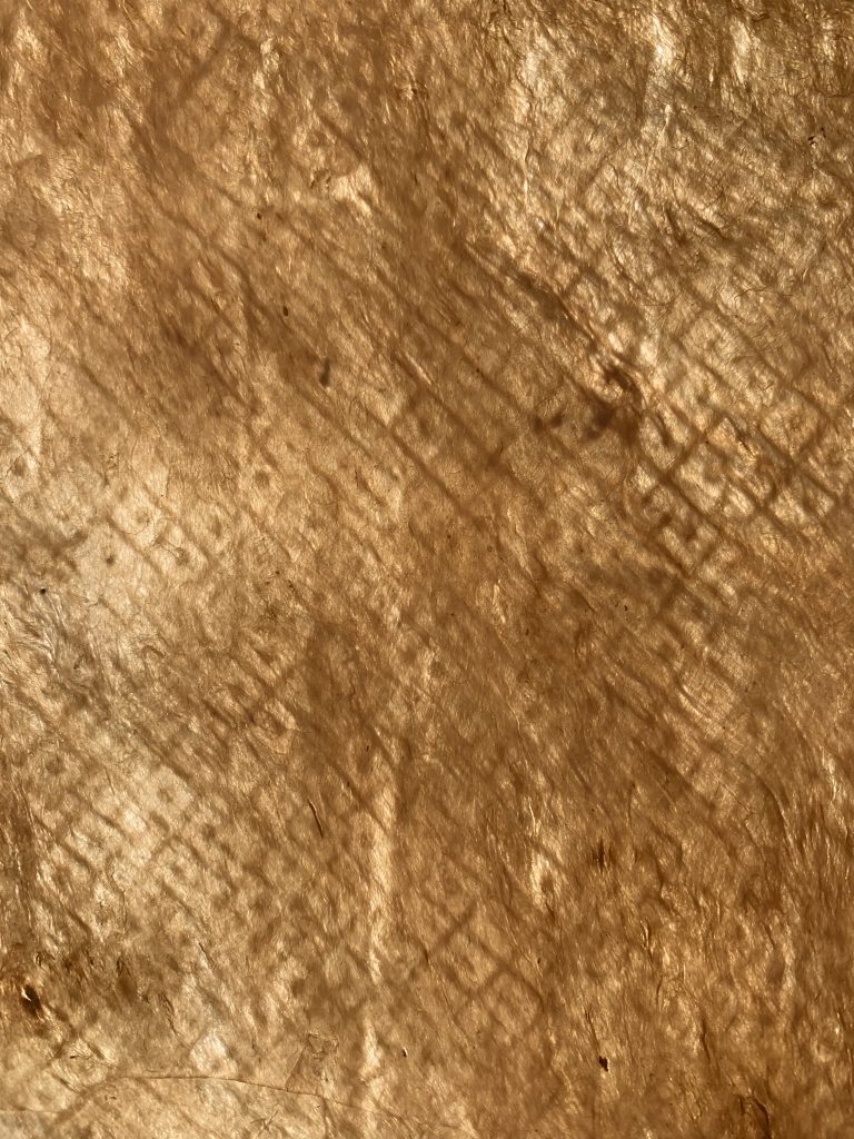 Detail of a finished kapa cloth. Image courtesy of Lehuauakea.